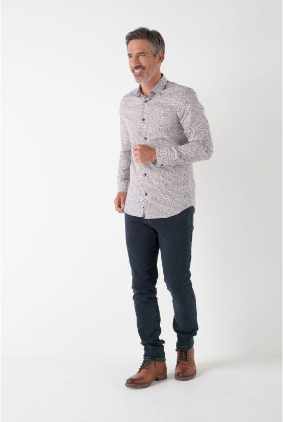 Chemise slim casual imprimé automnal Greg pour Homme | Ollygan